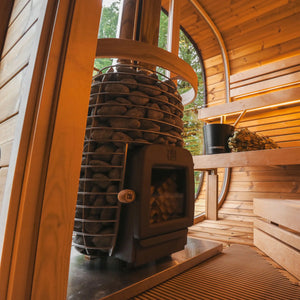 Round Cube Double With Changing Room - Outdoor Sauna