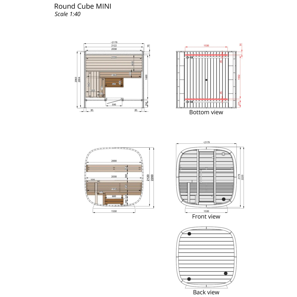 Round Cube Mini - Outdoor Sauna