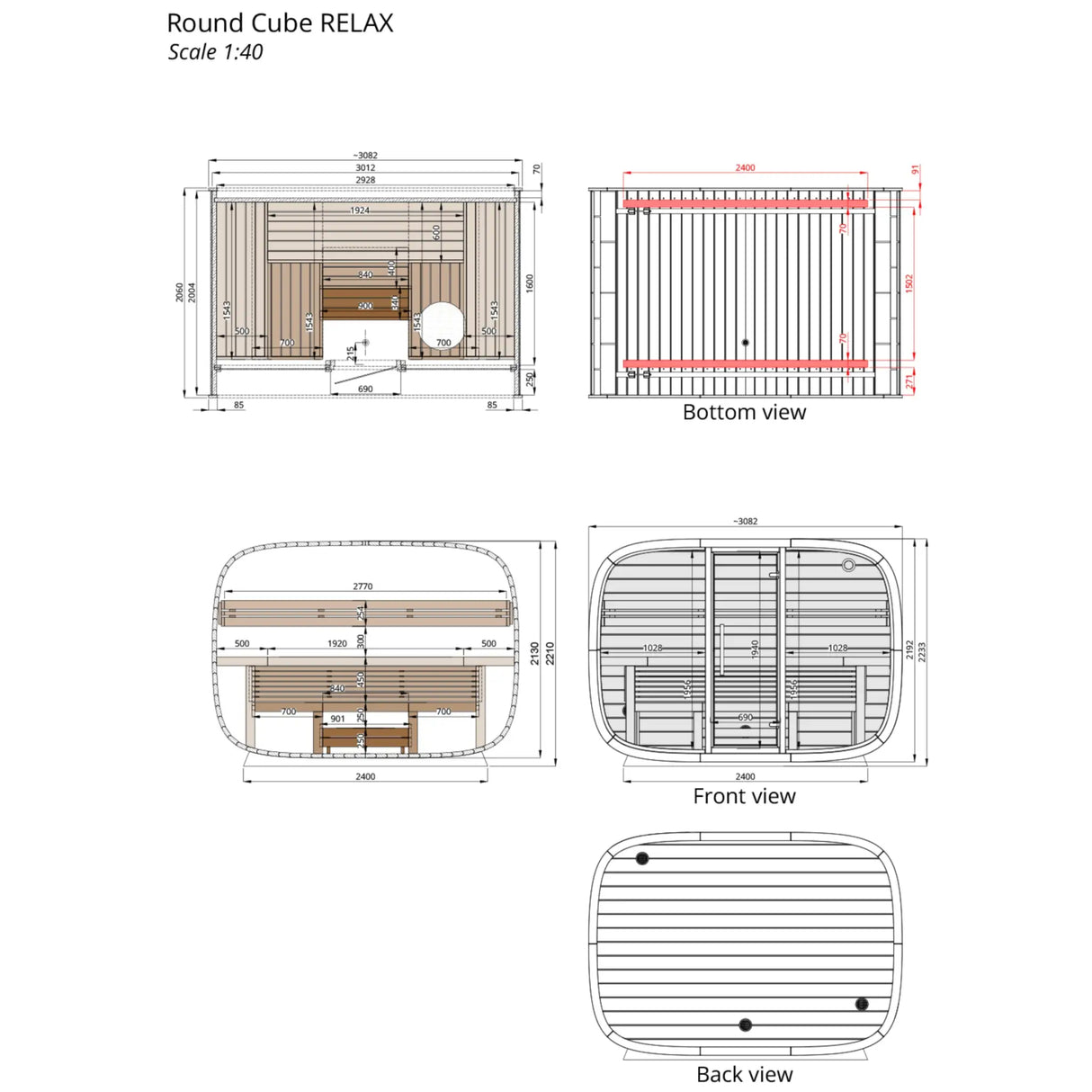 Round Cube Relax - Outdoor Sauna