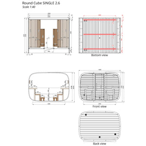 Round Cube Single Sauna - Outdoor Sauna